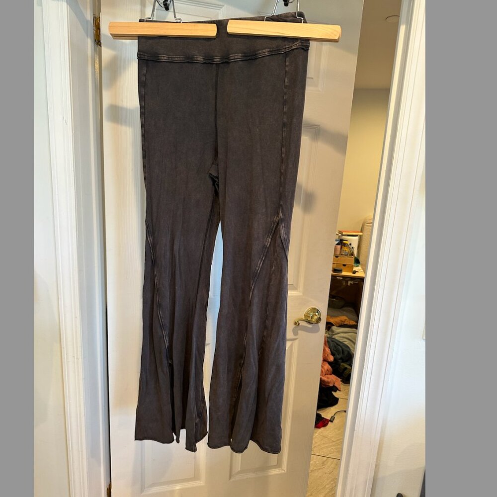 FP Movement by Free People Good Karma Flared Pants – Washed Black (Size M)